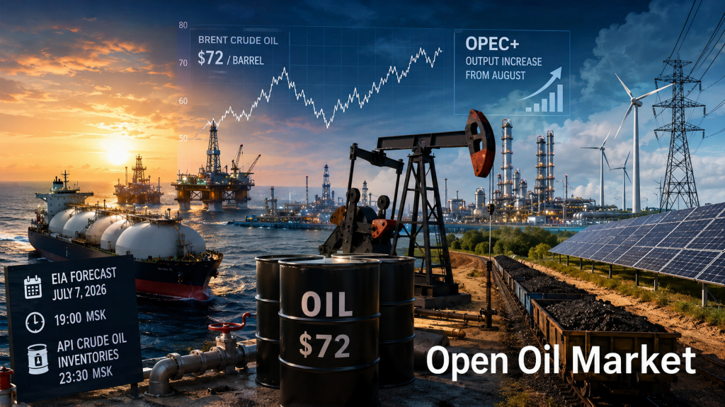 석유 및 에너지 뉴스 — 2026년 7월 7일: 브렌트유, OPEC+, EIA 예측 및 API 재고