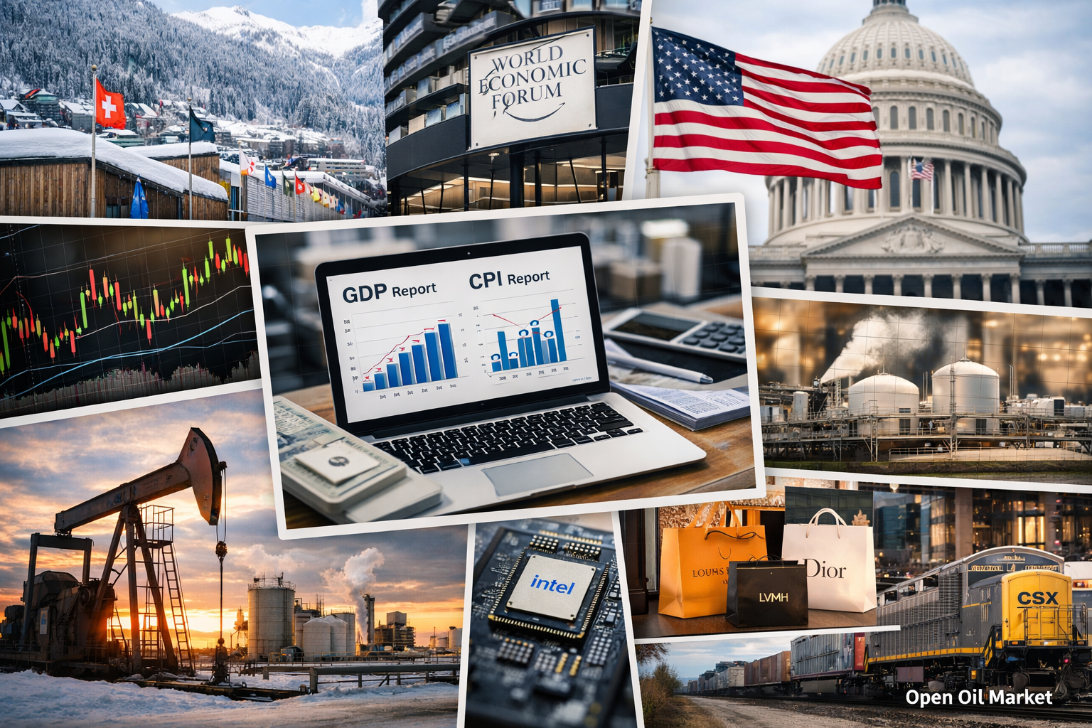 경제 사건 및 기업 보고서 — 2026년 1월 22일: 세계 경제 포럼, 미국 CPI 및 미국 GDP