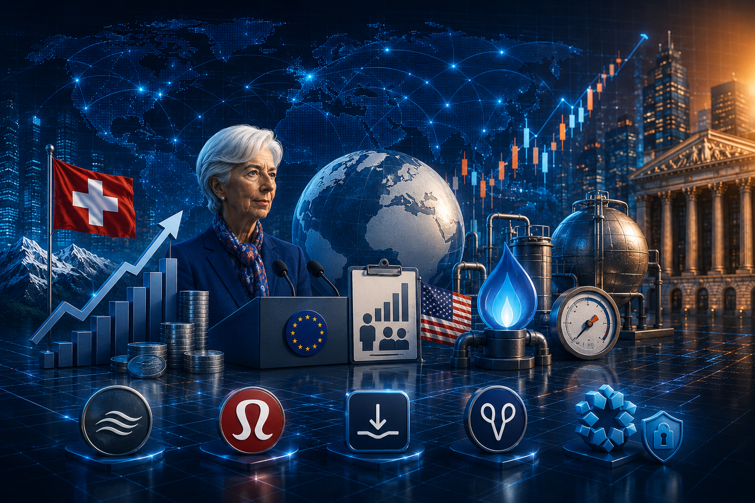 2026년 6월 4일 경제 이벤트 및 기업 실적 발표: 스위스 CPI, 라가르드 연설, 미국 실업수당 청구, EIA 가스 재고, 시에나, 룰루레몬, 도큐사인, 삼사라, 루브릭 실적