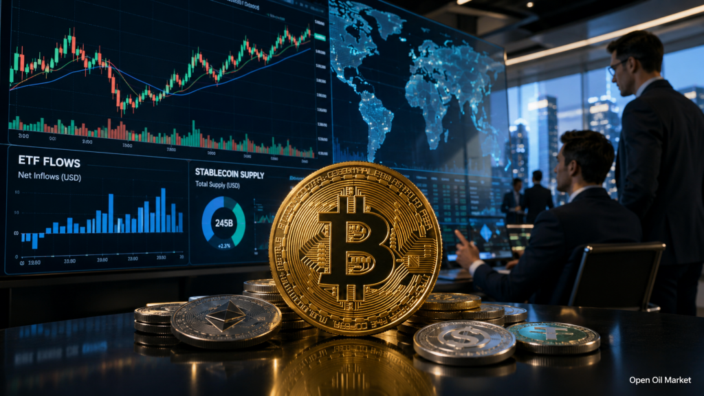 2026년 6월 14일 글로벌 암호화폐 시장: 비트코인, 이더리움, ETF, 스테이블코인 및 상위 10개 디지털 자산