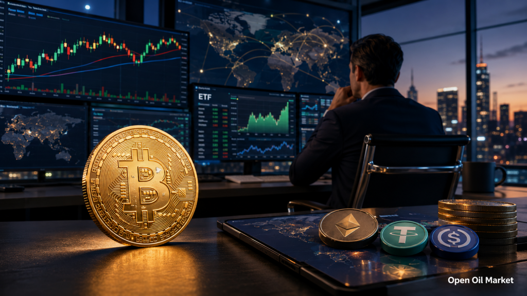 암호화폐 뉴스, 월요일 2026년 6월 15일: 비트코인이 핵심존을 유지하고, 투자자들이 ETF, 스테이블코인 및 자산의 tokenization을 평가하다.