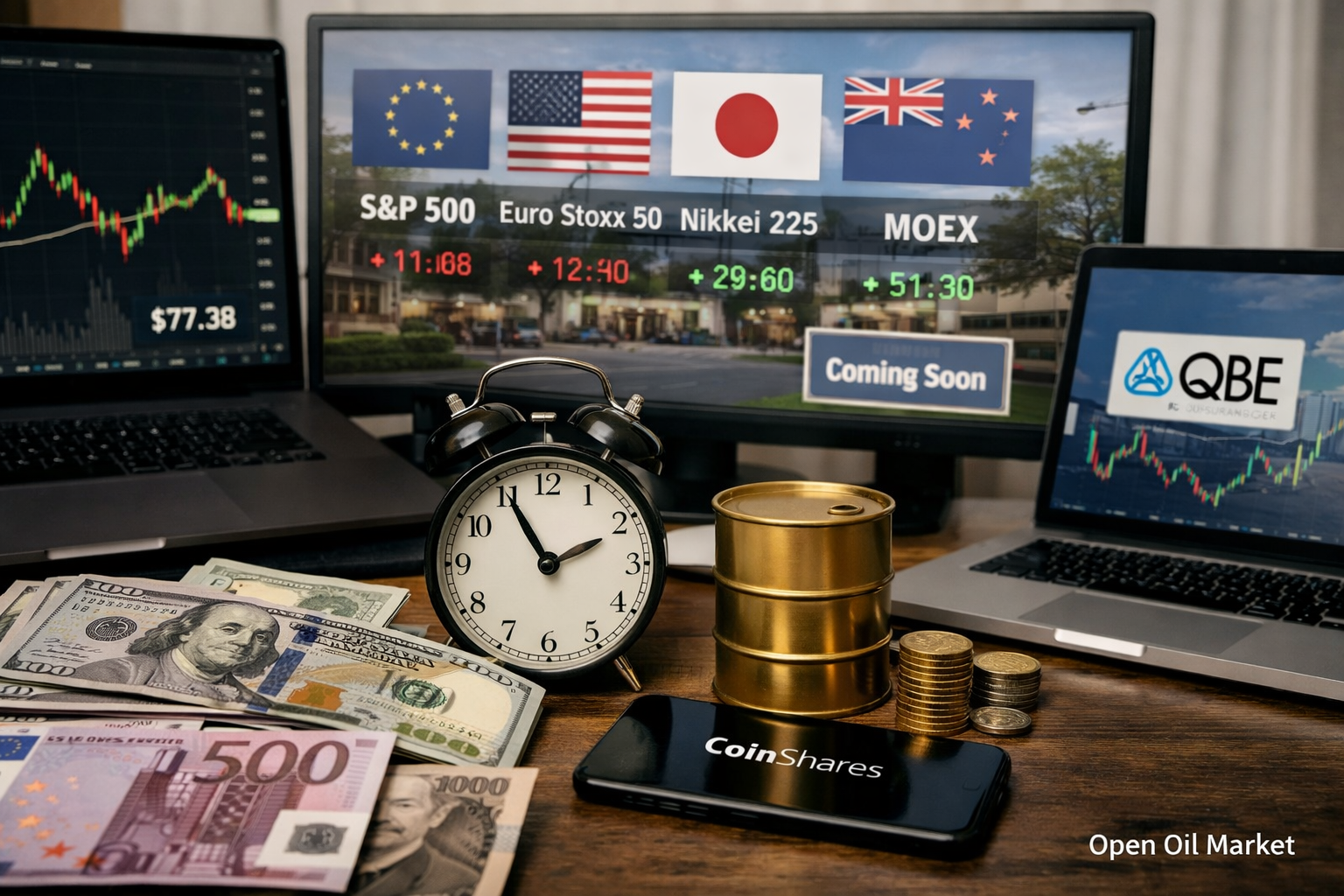 경제 이벤트 및 기업 실적 발표 - 2026년 2월 21일 글로벌 시장, S&P 500, Euro Stoxx 50, Nikkei 225, MOEX