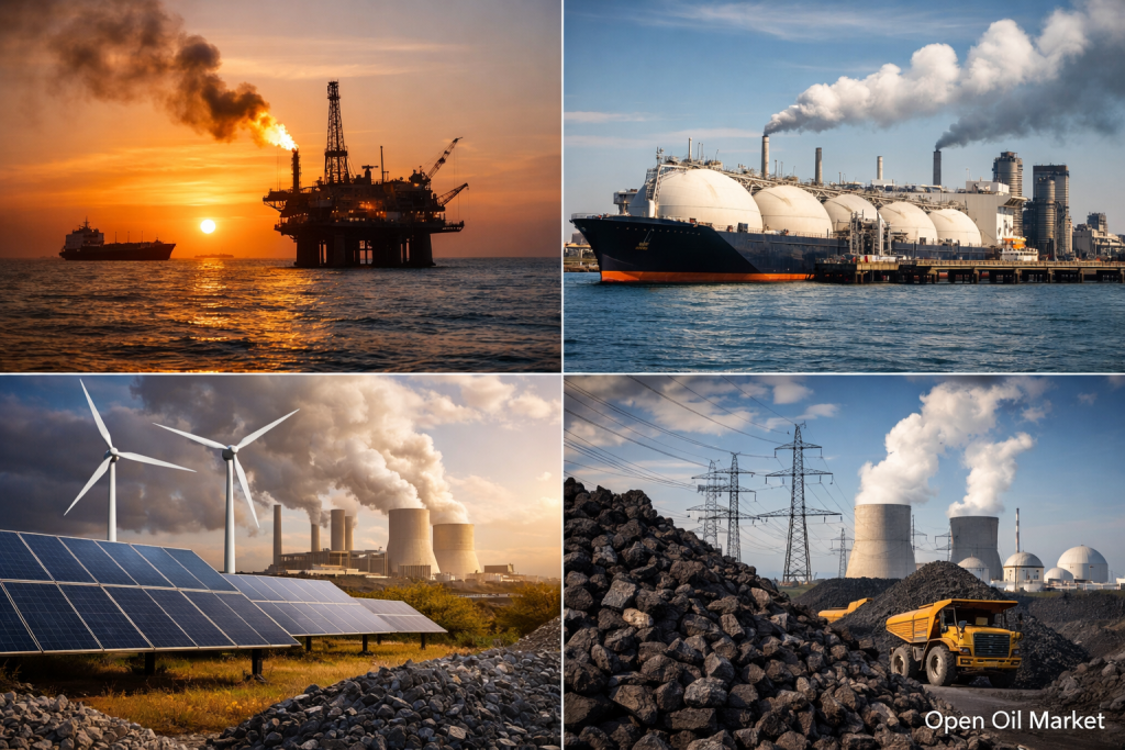 세계 에너지 시장 석유 가스 LNG 전기 에너지 VIÉ 석탄 정유소 2026년 4월 1일