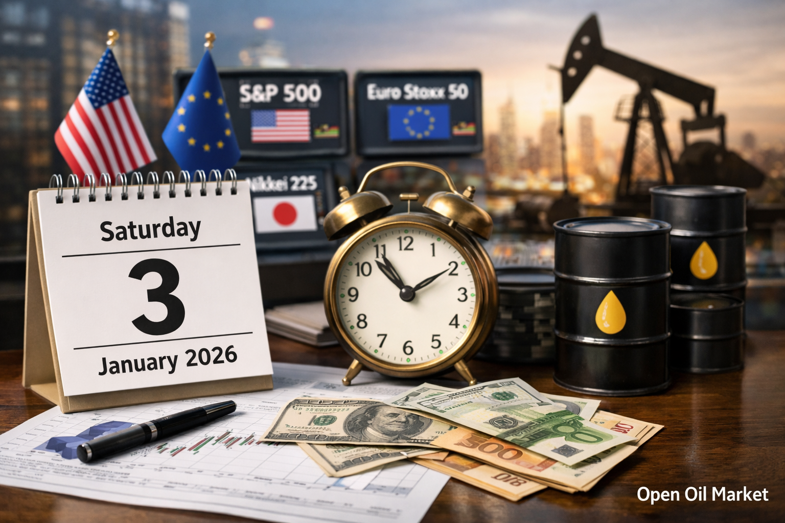 경제적 사건 및 기업 보고서 - 2026년 1월 3일: OPEC+ 회의 전 최소한의 거시 통계 및 조용한 시장